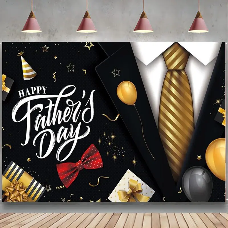 Happy Fathers Day Backdrop Blue Fathers Day Background Banners Shirt Backdrops for Father's Photo Booth Prop Decoration