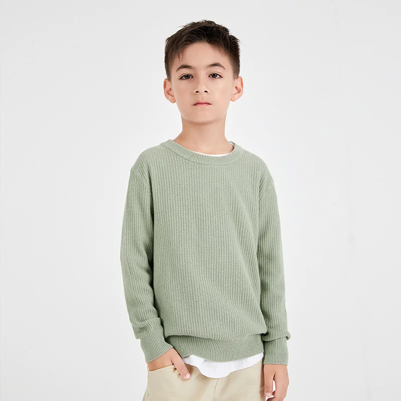 

Autumn Fashion Boys Sweater Knitwear Kids Sweater teenager pullover knitted Sweaters Cotton O-Neck Solid Color Children Jersey