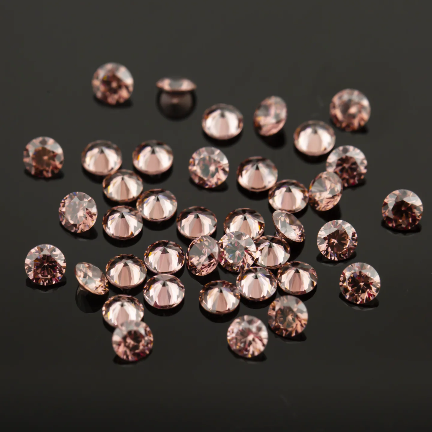 100pcs 1.0mm~3.0mm 5A Round Cut Cubic Zirconia Stones Loose CZ Beads Sea Blue Apple Green Coffee Rhodolite Tanzanite Color