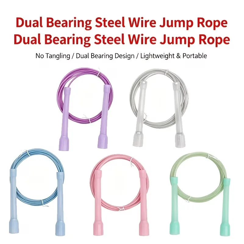 Adjustable Double Bearing Steel Wire Rope Jump Rope Anti-Tangle Unknotting for Sports Training