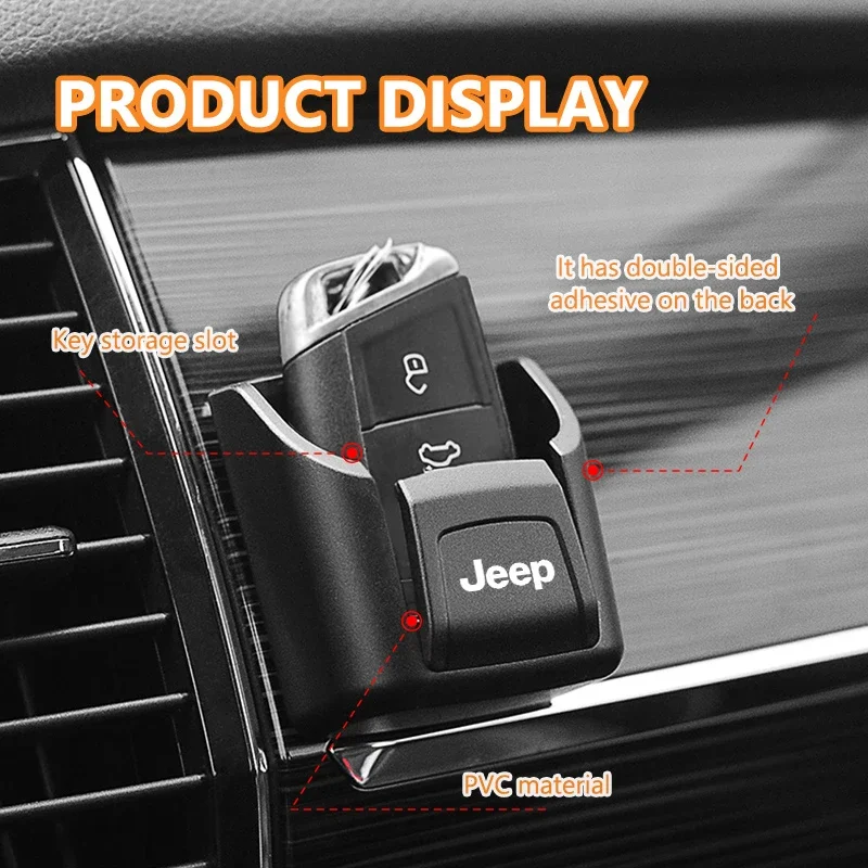 

Car Air Vent Storage Box Phone Key Organizer Dashboard Holder Car Interior Accessories For Jeep Wrangler Grand Cherokee Compass