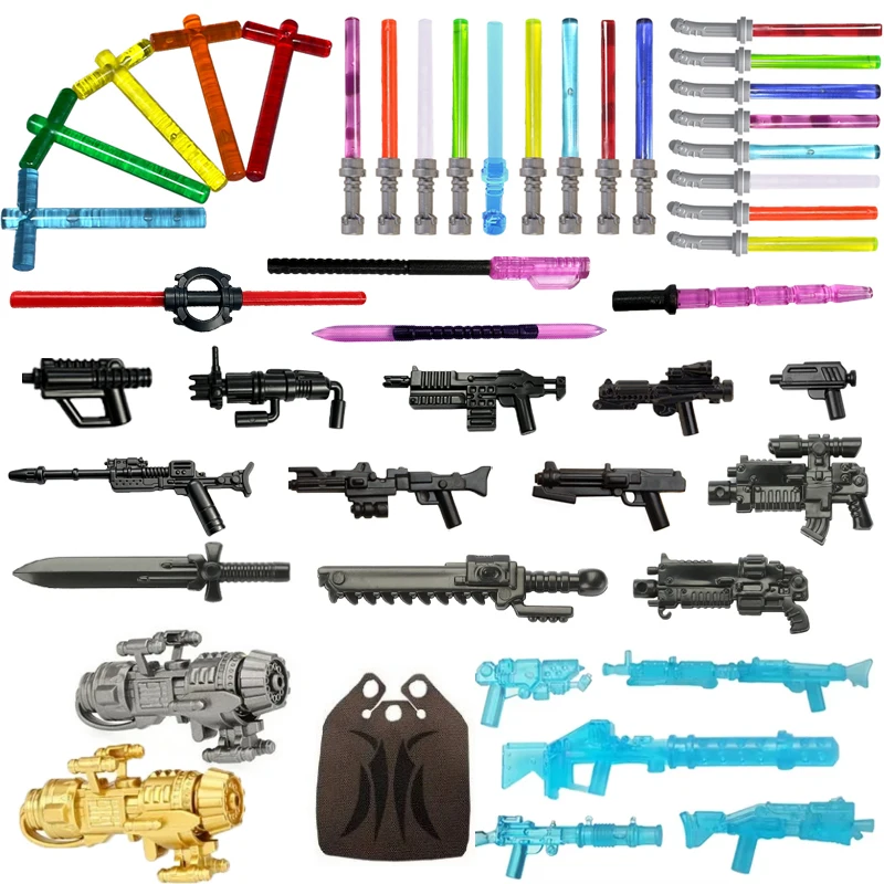 Military Building Blocks Soldier Movie Characters Accessories Glow Sticks Laser Cannons Guns Army Brick Gift Toy A39