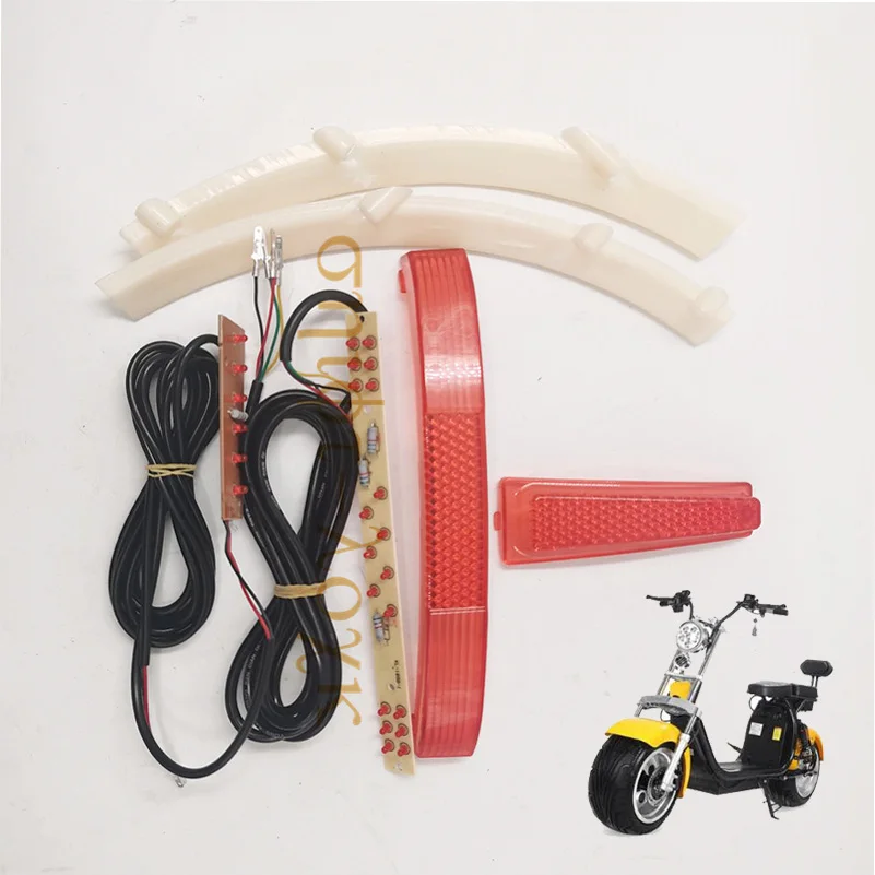 Flat noodles light strip used in the plastic shell of the rear fender of the Citycoco scooter China lamp accessories