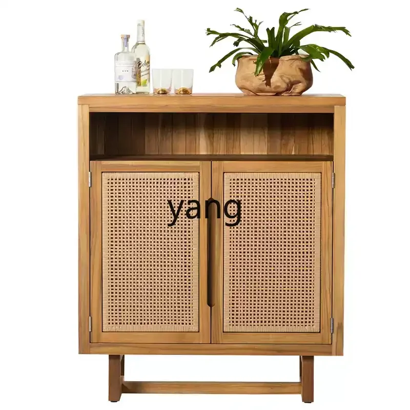 LMMoutdoor solid wood dining side villa courtyard storage open-air waterproof homestay outdoor garden meal preparation locker