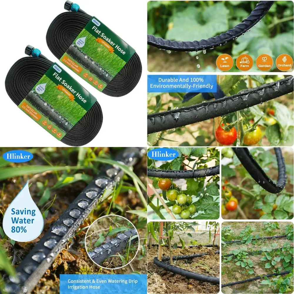 

Прочный шланг для капельного орошения длиной 150 футов для садовых кроватей, герметичный и связанный, экономит воду на 80% с последовательным потоком, идеально подходит для Effi