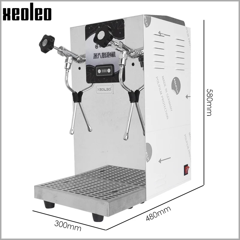 Xeoleo 8.6L Milk Bubble Machine Water Boiler Machine Coffee Steam Maker Double Nozzle With Booster Pump Milk Foam Machine