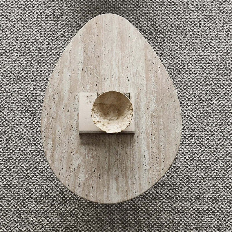 

Складной журнальный столик для небольших гостиных в современном стиле, имитация натурального камня