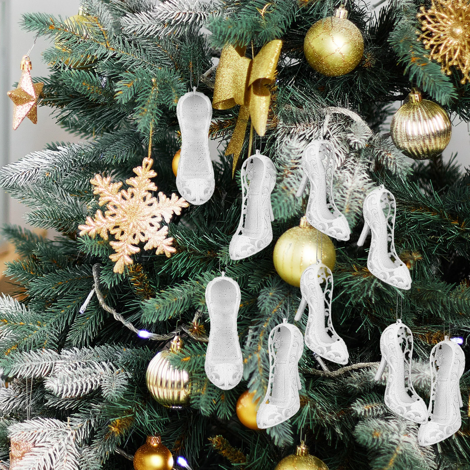 

24Pcs High Heels Christmas Tree Ornaments Party Decoration Pendant Creative Xmas Hanging Decors Tree Decoration Pendant