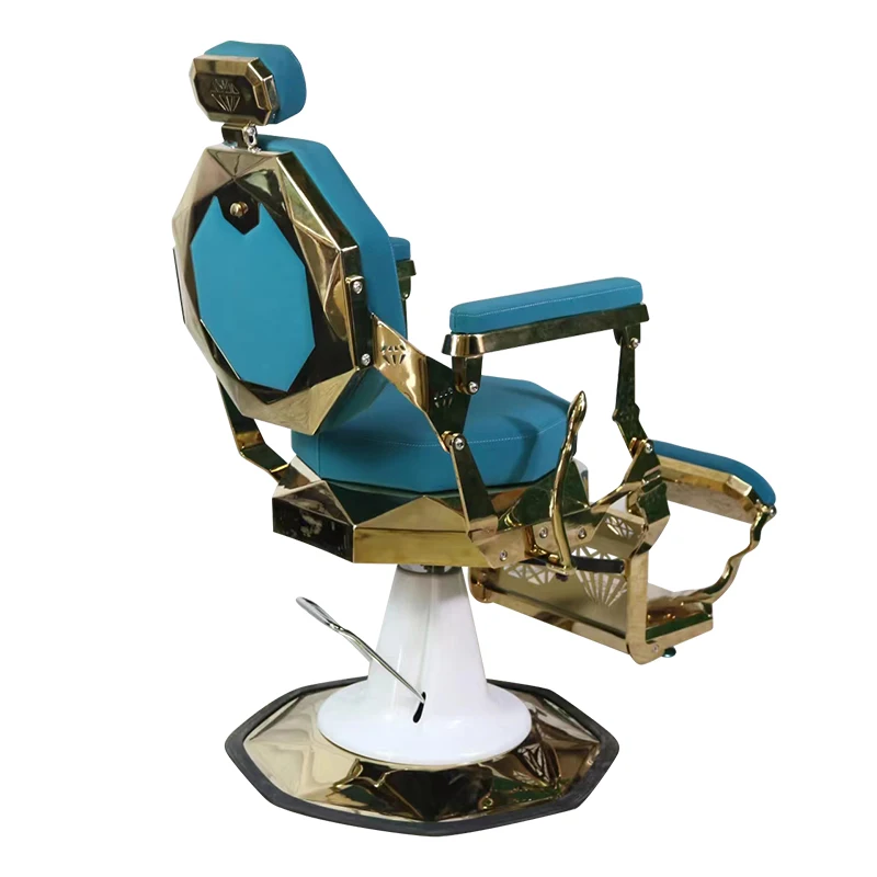 Blue Heavy Duty Can Hold 400kgs Folding Barber Chair Swivel Chair Salon