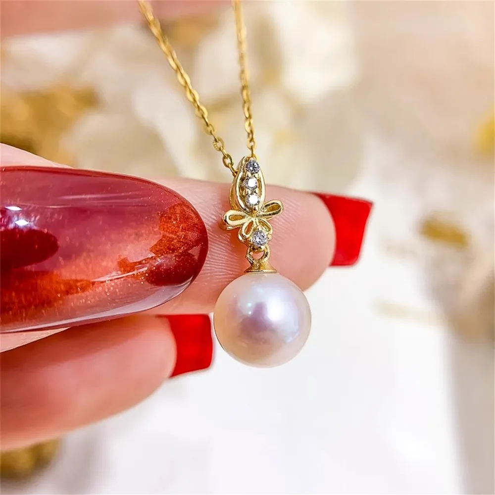 

DIY Pearl Accessories S925 Sterling Silver Pendant Empty Fashion Jade Necklace Pendant Fit 8-11mm Oval Beads D092