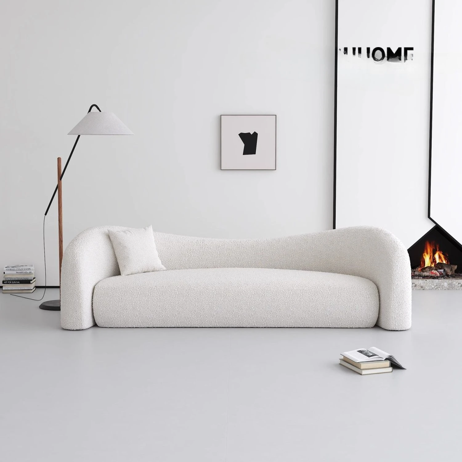 Nordic cream style sofa, small apartment clothing and beauty salon negotiation reception lounge area