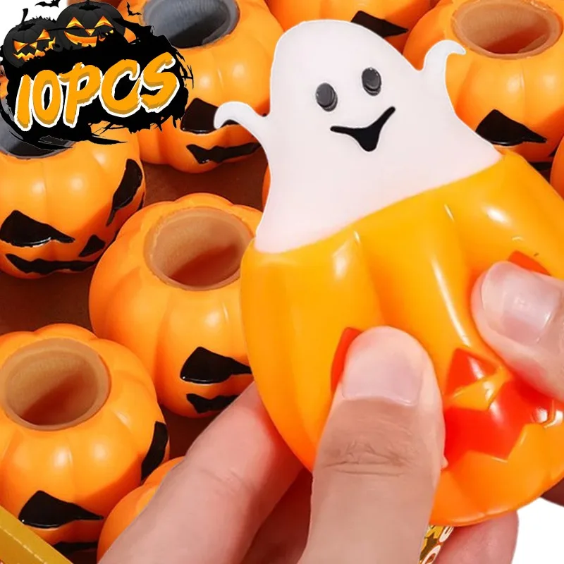 Pelotas antiestrés de calabaza para Halloween, juguetes antiestrés, Squishier, pelota para apretar, juguetes para niños y niñas, regalos para fiesta de Halloween