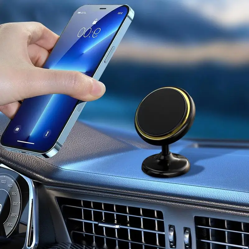 

Magnetic Car Phone Holder 360 Rotation Fixed Adhesive Bracket Magnetic Phone Holder Phone Automobile Cradles With Strong Magnets