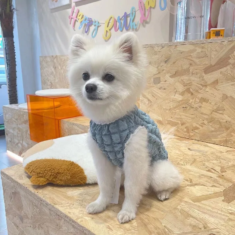 Dogs Clothes For Small Medium Dogs Puff grid vest new pet clothes for small puppies Puppy Vest Yorkie Costume Dog Cloth