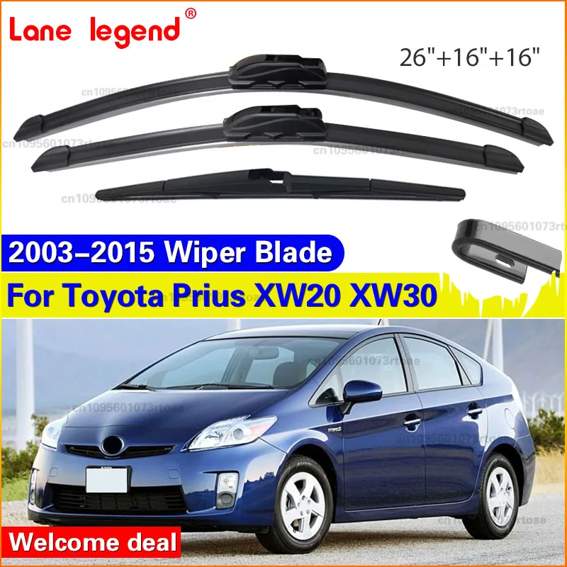 

For Toyota Prius XW20 XW30 2003-2015 2nd 3rd Gen Front Windshield Wiper Blades 2pcs Windscreen Window Accessories 26"16"16"
