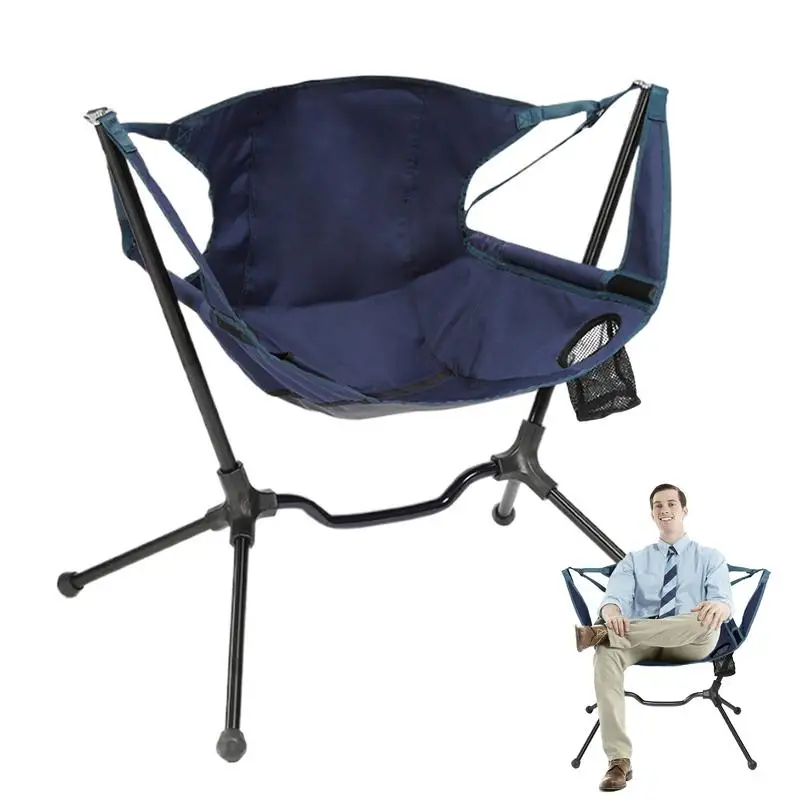 

Camping Rocking Chair 600D Oxford Foldable Rocking Chair With Carry Bag Rocking Chair With Back Support Portable Swinging