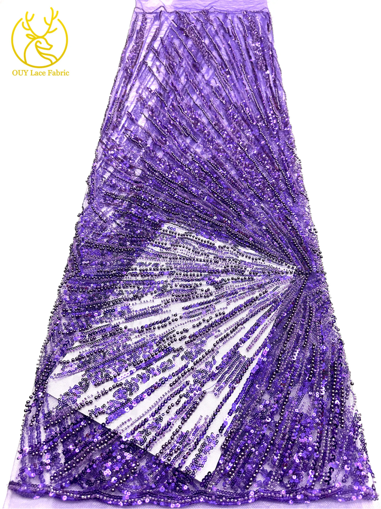 Afrikanischer Perlen-Spitzenstoff 2026 Heißer Verkauf Nigeria Französischer Tüll-Pailletten-Spitzenstoff für Party-Abendkleid-Nähmaterial 5 Yards – Detail 26