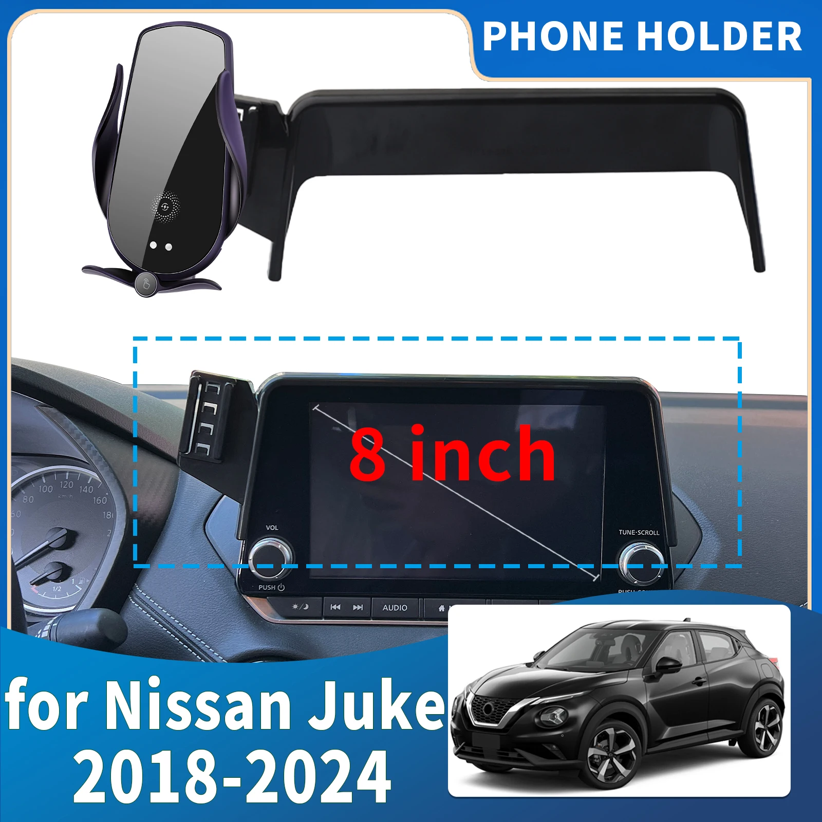 

fit for Nissan Juke F16 2018 2019 2020 2021 2022 2023 2024 8inch Integrated Screen Mount Phone Holder Mount Car accessoires