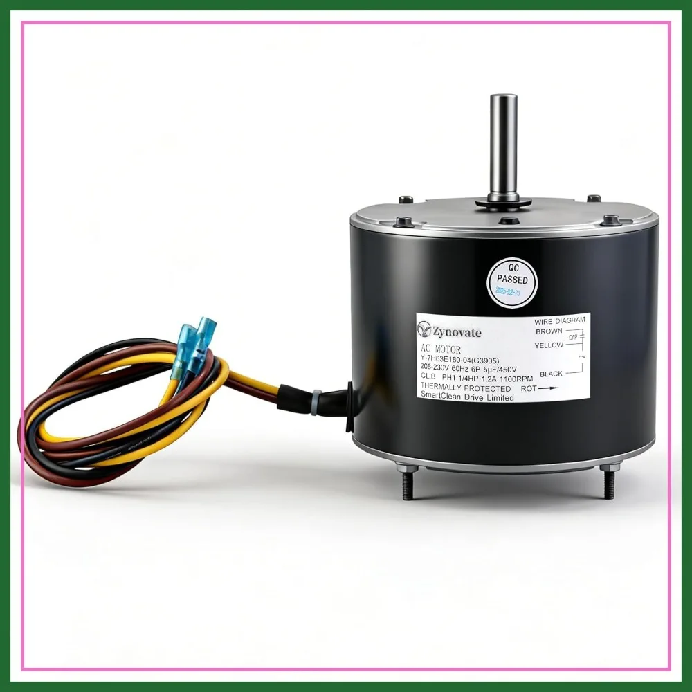 

Condenser Fan Motor 1/4 HP 1100 RPM 208-230V Replaces 5KCP39EGS070S, 5KCP39EGY823S, G3905