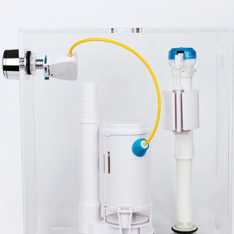 Side-Press Double Flush Drain Valves Komponen Tangki Toilet untuk Debit Air Drop Shipping