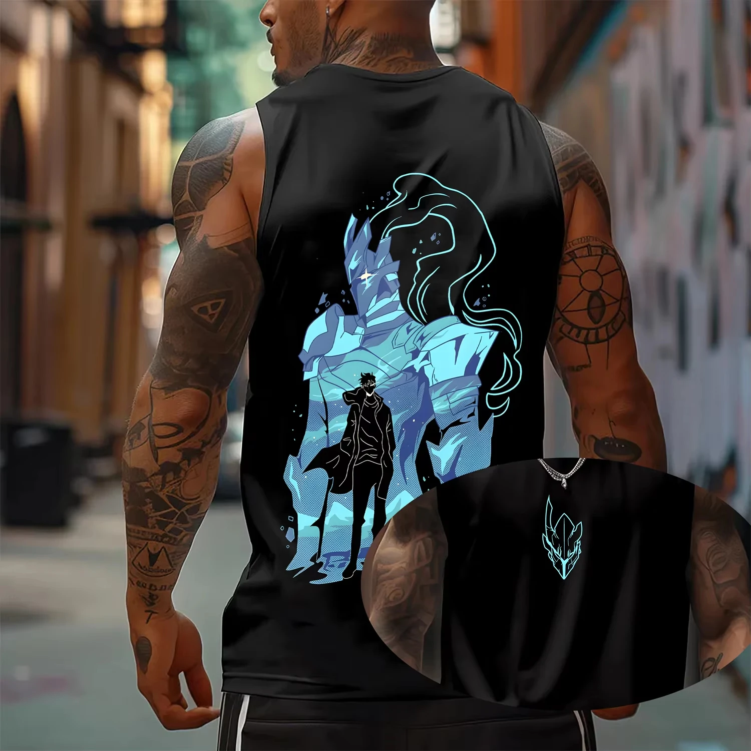 

Summer Men's Vest 3D Anime Pattern Sleeveless T shirt Breathable Basketball Jerseys Quick Drying Man Tank Top Y2k Men's Clothing