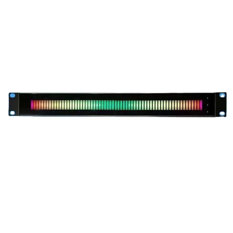 RGB Cabinet 1U Music Rhythm Light Voice Control Line Control Level Indicator Spectrum Light with Remote Control