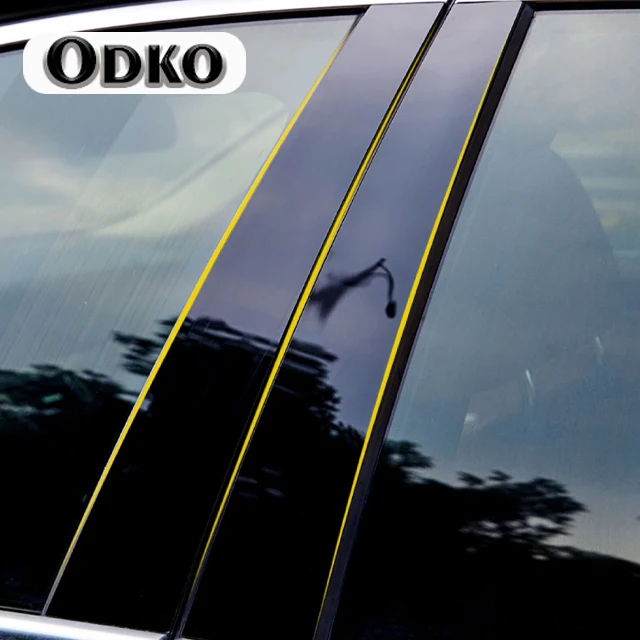 6Pcs Car Pillar Posts Door Window Trim Cover Stickers Decal for Ford Focus Sedan/Hatchback 2005 2006 2007 2008 2009 2010-2014