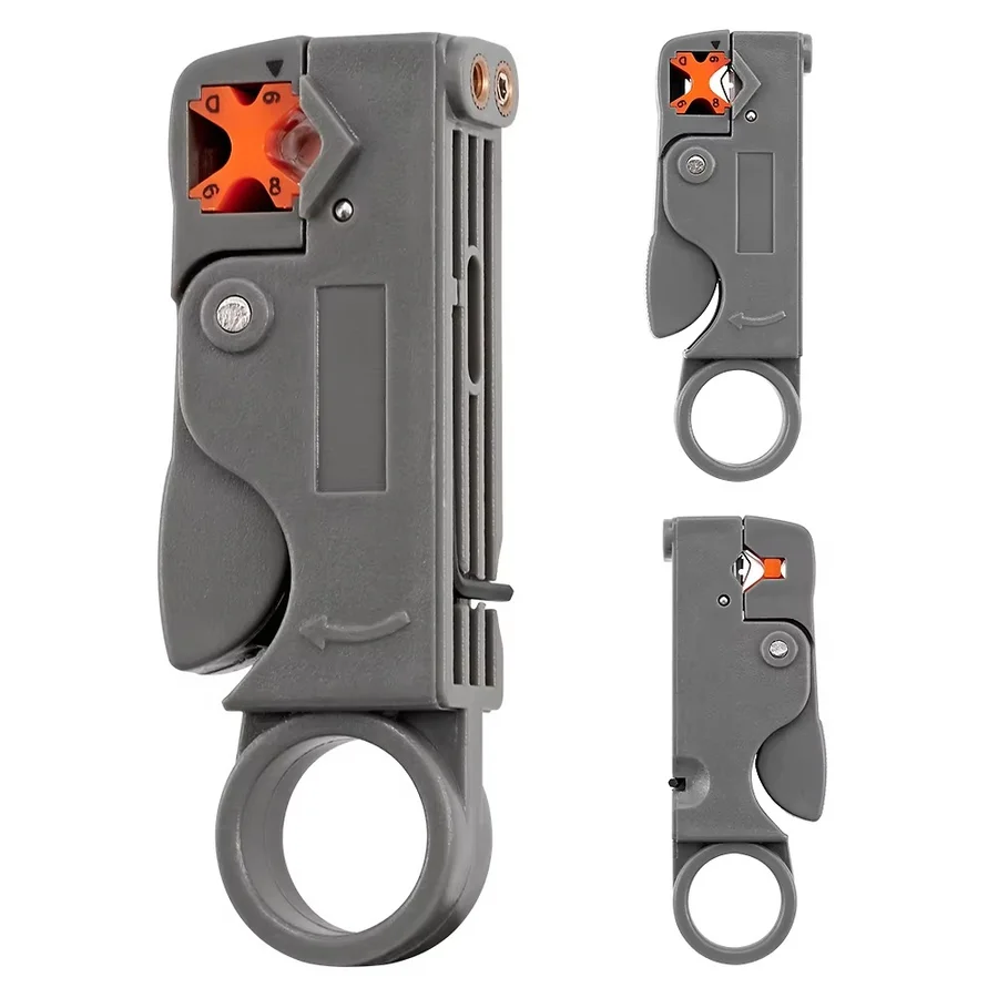 Multifunctional Coaxial Cable Stripper RG6/58/59 Wire Stripper Network Wire Clipper Video Wire Rotary Peeling Network Tool