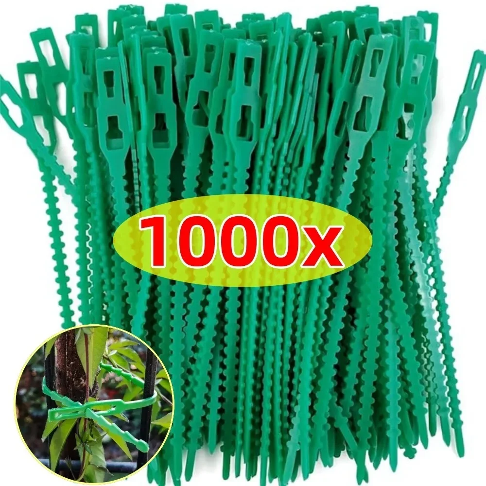 

1000-20PCS Garden Cable Ties Reusable Self-locking Zipper Zip Ties Used for Garden Plant Climbing Support Clip Plant Accessories