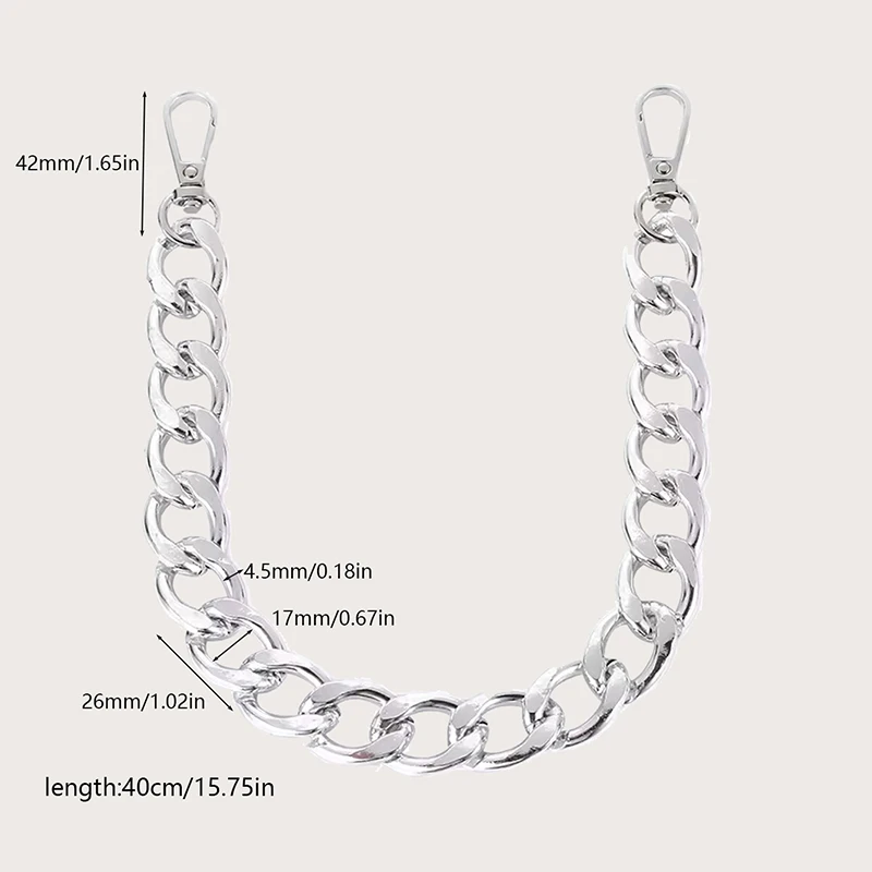 40 سنتيمتر سلسلة سميكة استبدال المرأة حقيبة مقابض حزام الكتف DIY بها بنفسك حقيبة جزء الملحقات