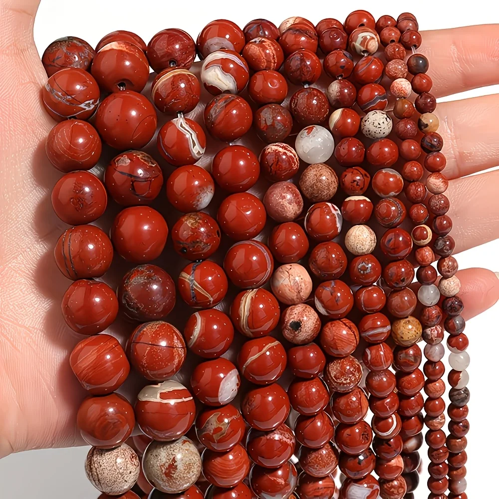 Wholesale Natural Stone Red Jasper Beads Rhodonite Jade Agate Round Loose Bead For Jewelry Making Diy Necklace Bracelet Supplies