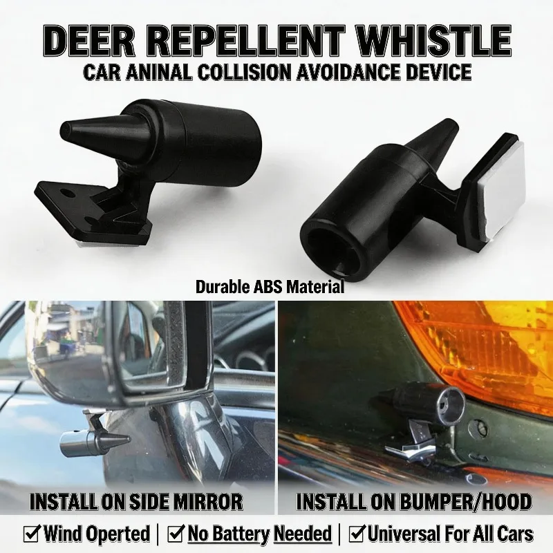 Ultrasonic Deer Whistle Animal Repeller for Vehicle Driving Outdoor Car Safety Wind Alarm Horn Anti-Collision Warning Device Kit