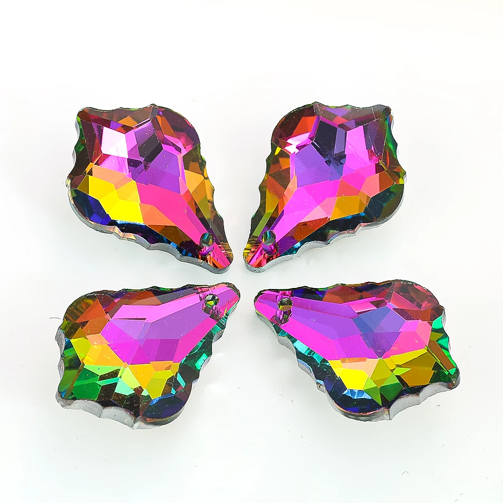 

5PC 38mm Streamer Rainbow Maple Leaf Faceted Prism Glass Crystal Chandelier Garland Curtain Part Aurora Suncatcher Jewelry Beads