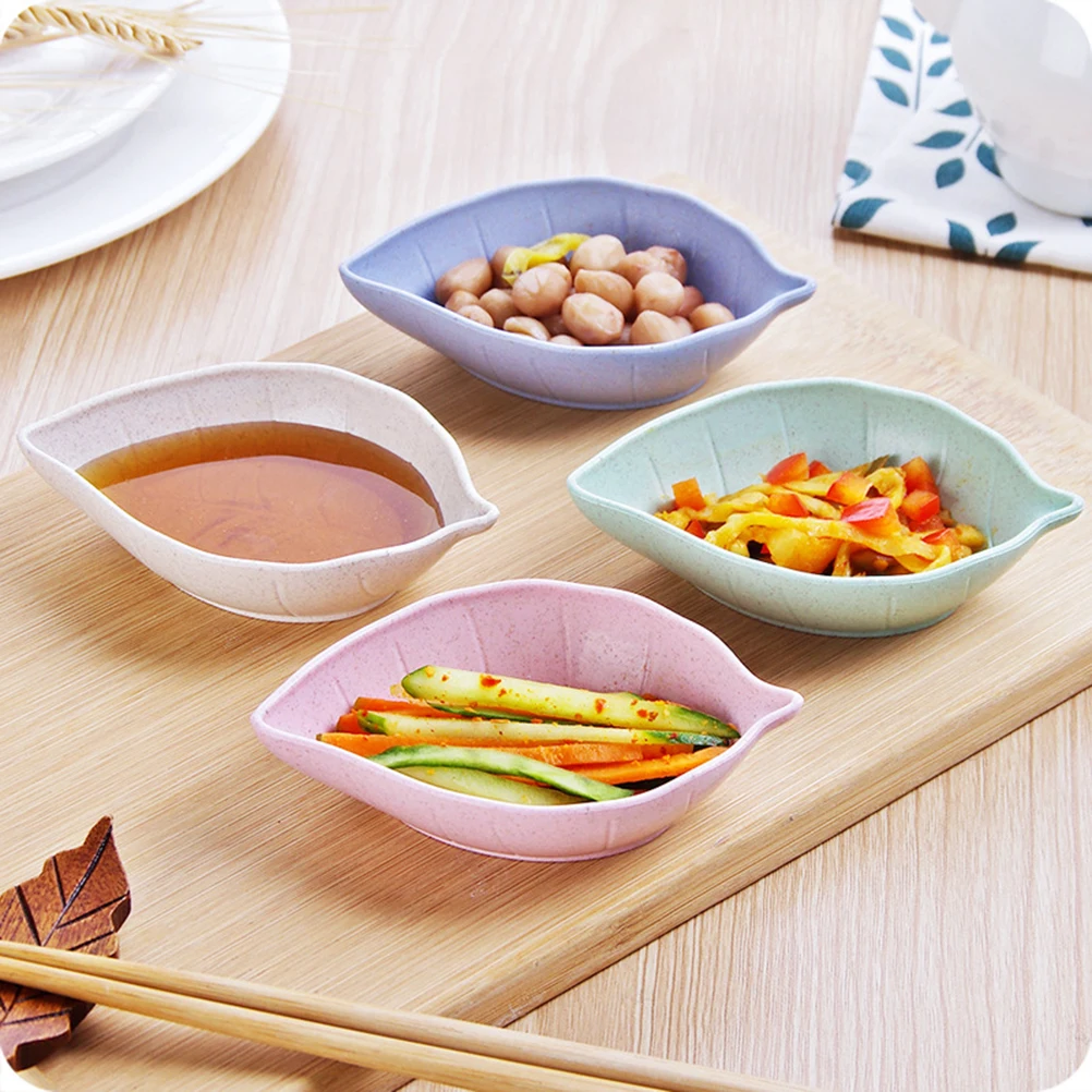 

Seasoning Dish Sauce Bowls Mini Green Leaf Flavor Plates Corrosion Resistant Environmental Safety Lightweight Picnic