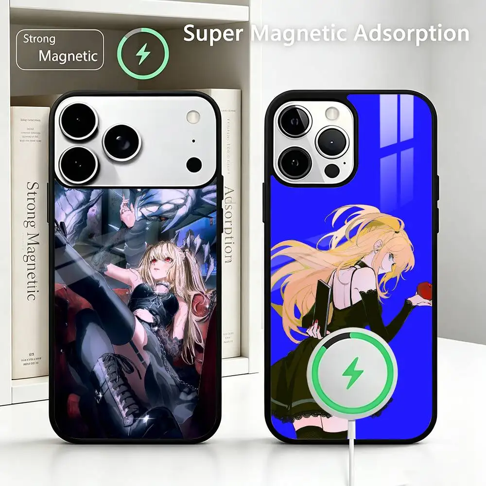 Anime Death Note Misa Amane Phone Case For IPhone17 16 15 14 13 12 11  Pro Max Plus Wireless Charger Cover Funda
