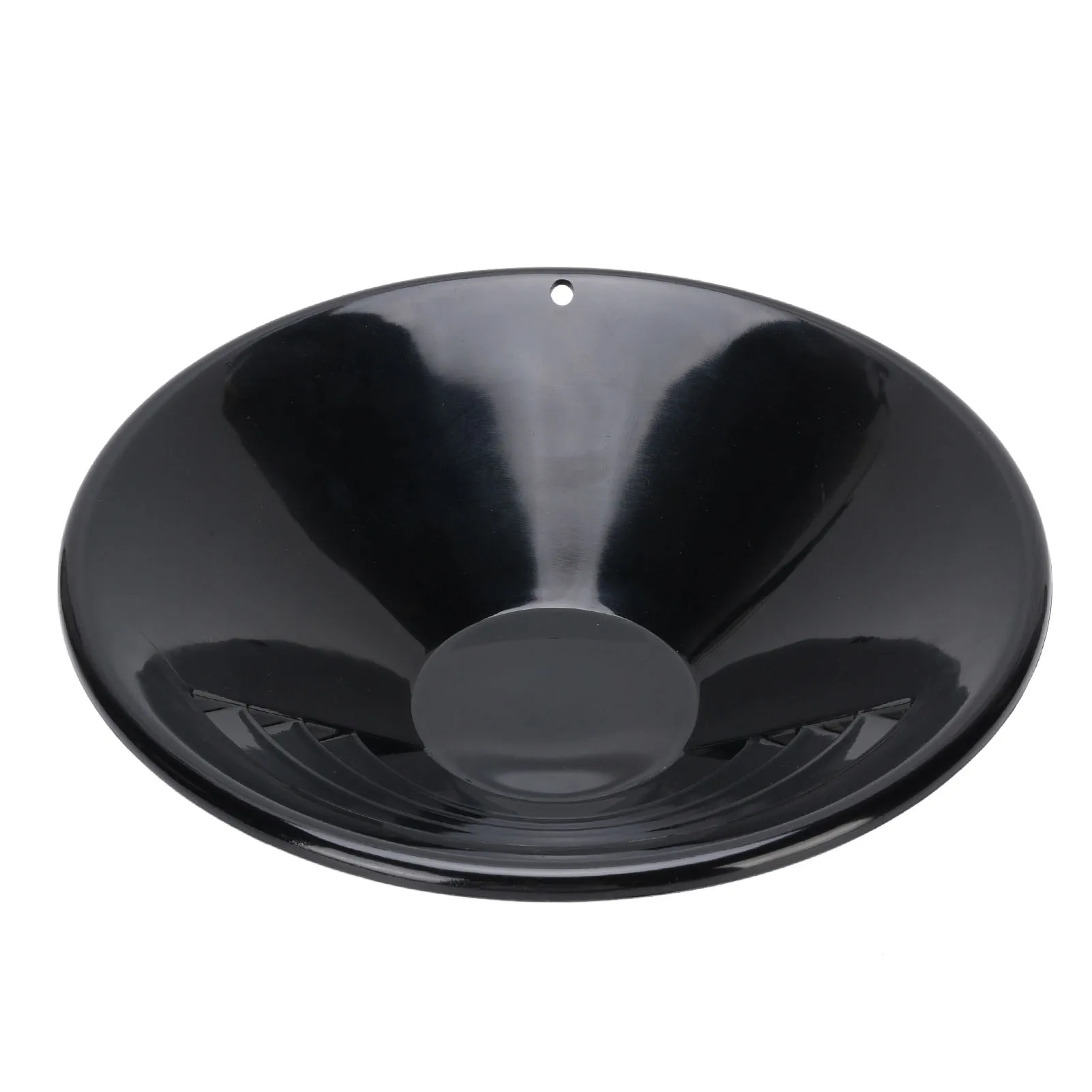 10 inch goudzoekpan, zwart, rond, van ABS, stevig en lichtgewicht, voor goudzoektochten.