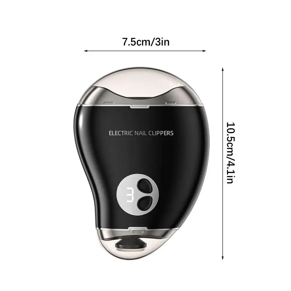 Tragbarer 2-in-1-elektrischer Nagelknipser mit 3 Geschwindigkeiten in Mango-Form, Schleifmaschine, Maniküre-Schneider, sicher, verstellbar, zum Trimmen, Polieren, Zehen