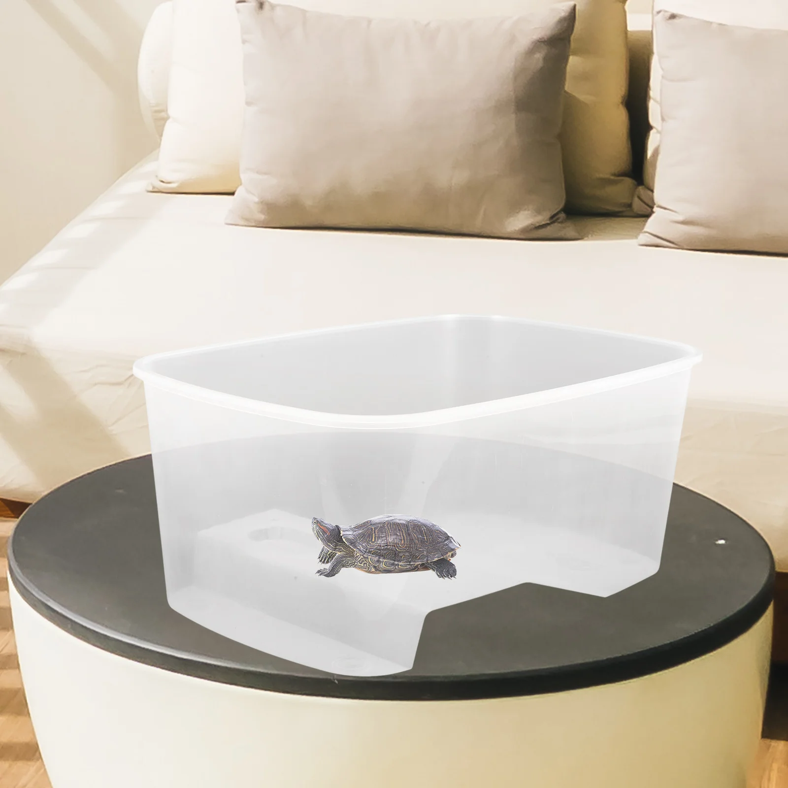 

Full View Turtle Tank Transparent Basking Platform Aquarium Turtle Habitat Reptile Tank for Small Turtles Frogs