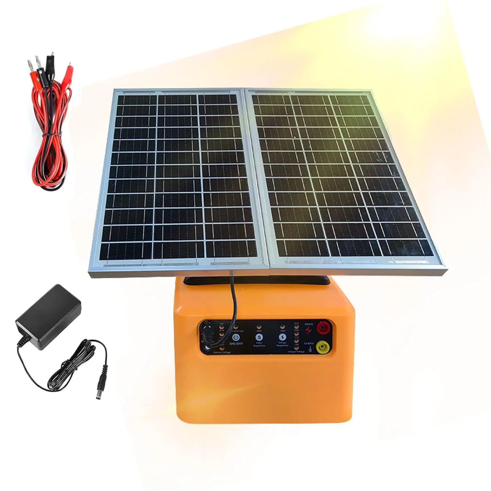 30 Miles Solar Electric Fence Charger Solar Fence Charger Livestock Day Night Prevent Predator Invasion for Livestock Poultry