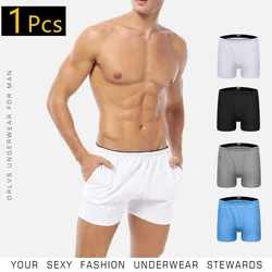 ORLVS Brand Boxer Men Underwear Cotton Pouch Boxershorts Sleep Men Underpants Panties For Swim Or Boxers Shorts With Pocket