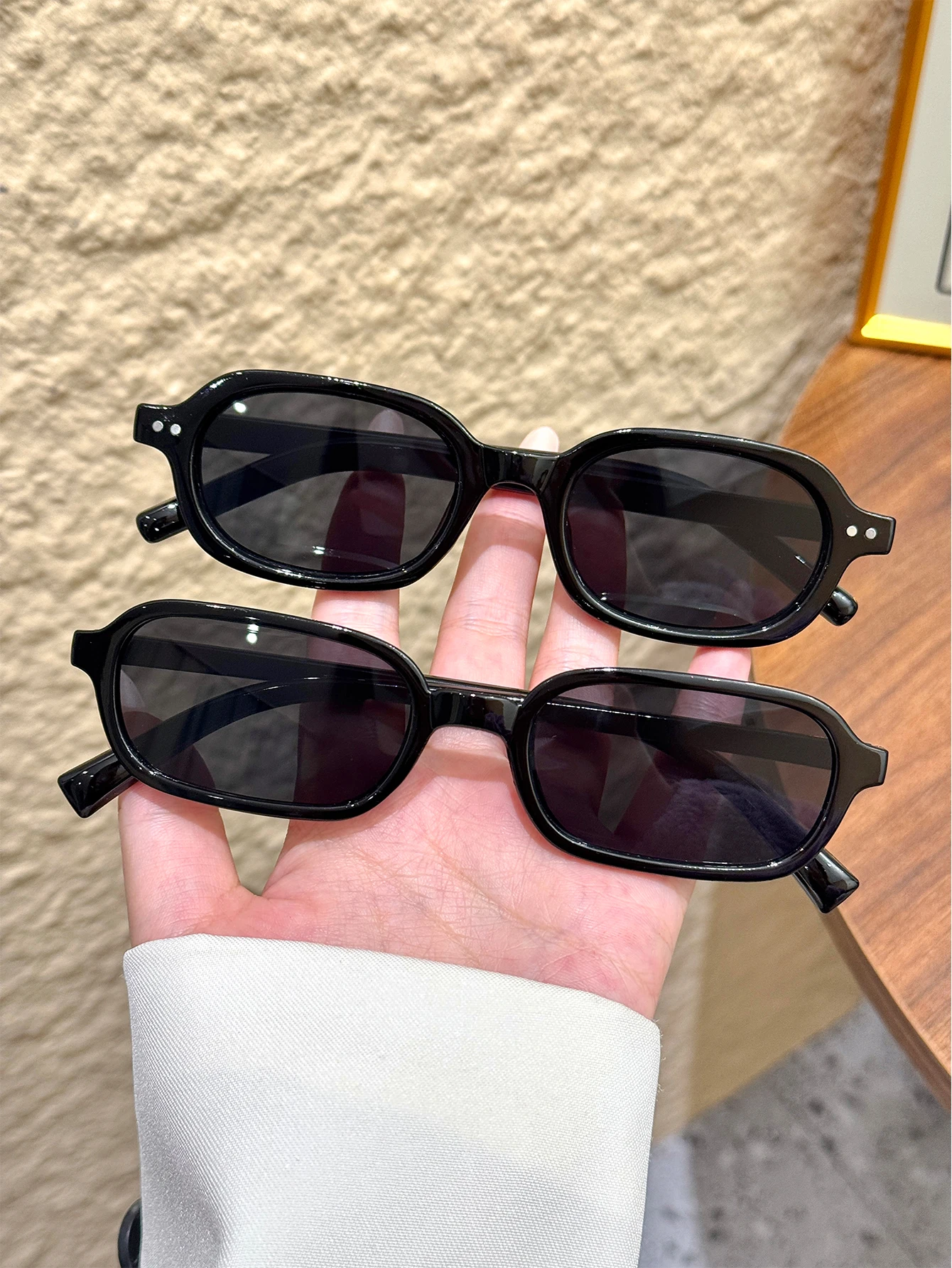 2-teiliges Retro-Sonnenbrillen-Set mit quadratischem und ovalem Rahmen, einfache, lässige, stilvolle Accessoires, geeignet für Straßenfotografie, Autofahren