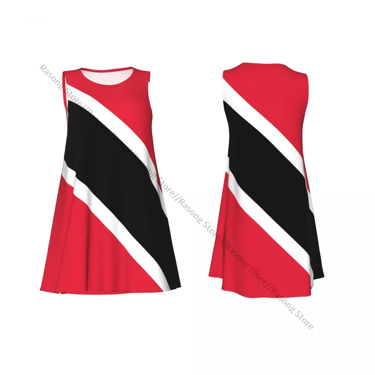Women's Dress Flag Of Trinidad And Tobago Summer Casual T Shirt Beach Cover up Tank Dress