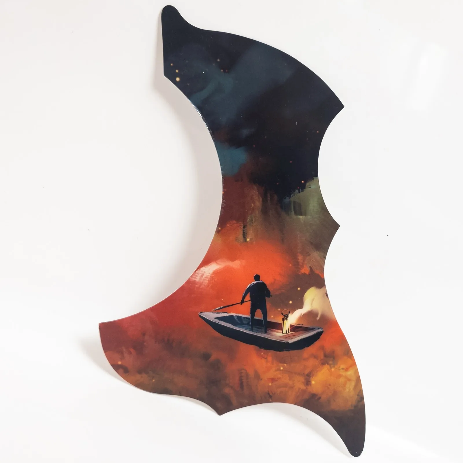 2Pcs Thin Color Printed Acoustic Guitar Pickguards Self-Adhesive Scratch Plates for FG Style Acoustic Guitar Parts