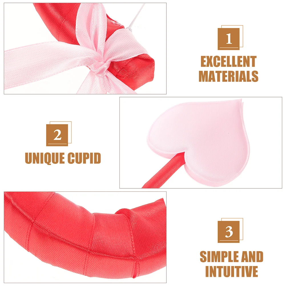 3 Zestawy Kostiumu Kupidyna Akcesoria Walentynkowe dla Kobiet i Mężczyzn Lekki Strzałownik z Łukiem Rekwizyt do Cosplayu i Zdjęć