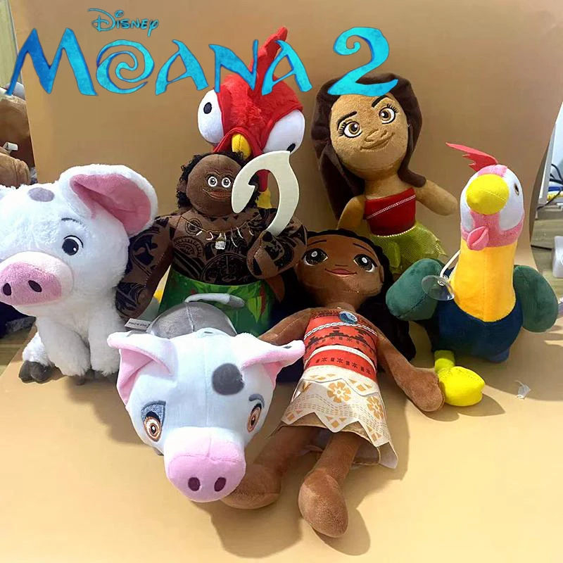 Disney Moana Plush Doll Cartoon Anime Moana Stuffed Animals Soft Toys Princess Rooster Maui HeiHei Pet Pig Plush Birthday Gifts