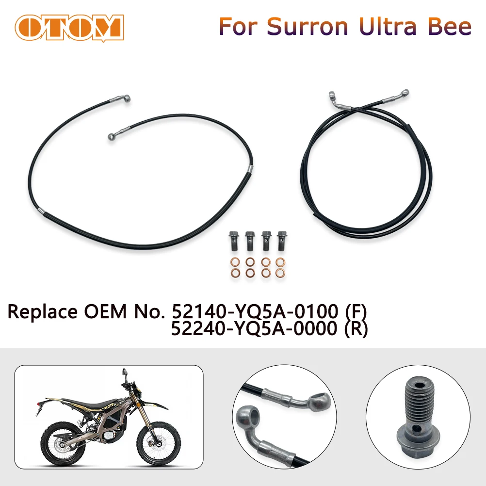 OTOM For Surron Ultra Bee Motorcycle 1260mm Front Brake Oil Hose 1620mm Rear Brake Line Cable Tubing Sur Ron Motorcoss Accessory