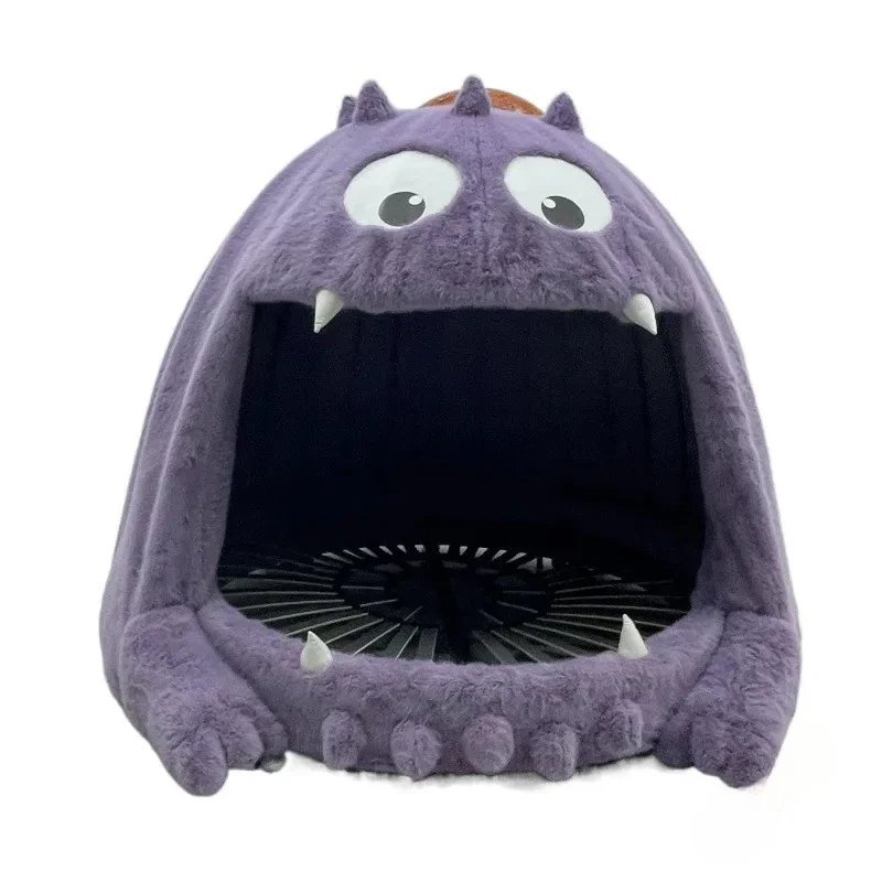 Two-dimensional monster bed bedroom fabric plush light luxury minimalist cream bed