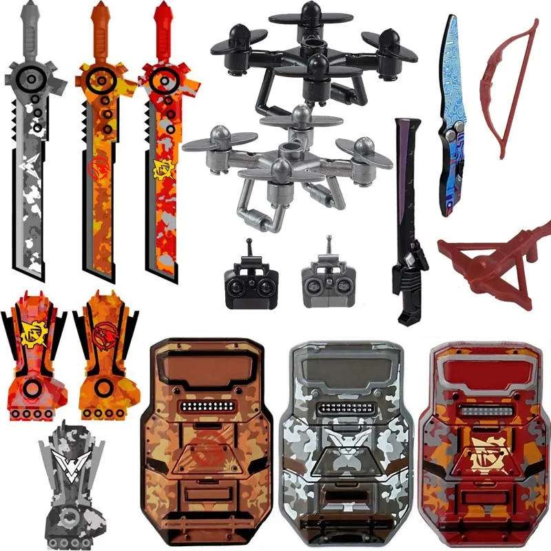 MOC القرون الوسطى اللبنات الشكل الجندي الملحقات الهراء مجموعة خوذة الكتف درع درع نبال المنجل الطوب هدية لعبة T01 #3