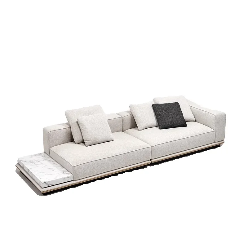 Horizon sofa straight row small apartment living room Italian minimalist fabric sofa high-end cotton and linen three people, new