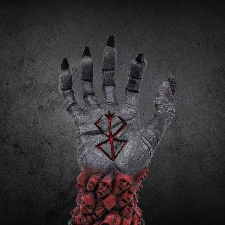 أنيمي Berserk الشكل Berserk يد الله الشكل الشيطان اليد Berserk جمع نموذج دمية لعبة الراتنج الشكل للطفل هدية عيد ميلاد